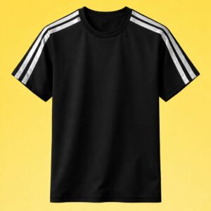 Triple Stripe Athletic Black Tee