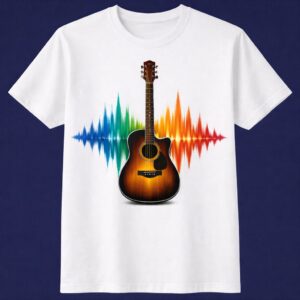 Acoustic Wave White Tee